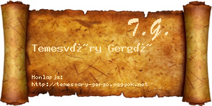 Temesváry Gergő névjegykártya
